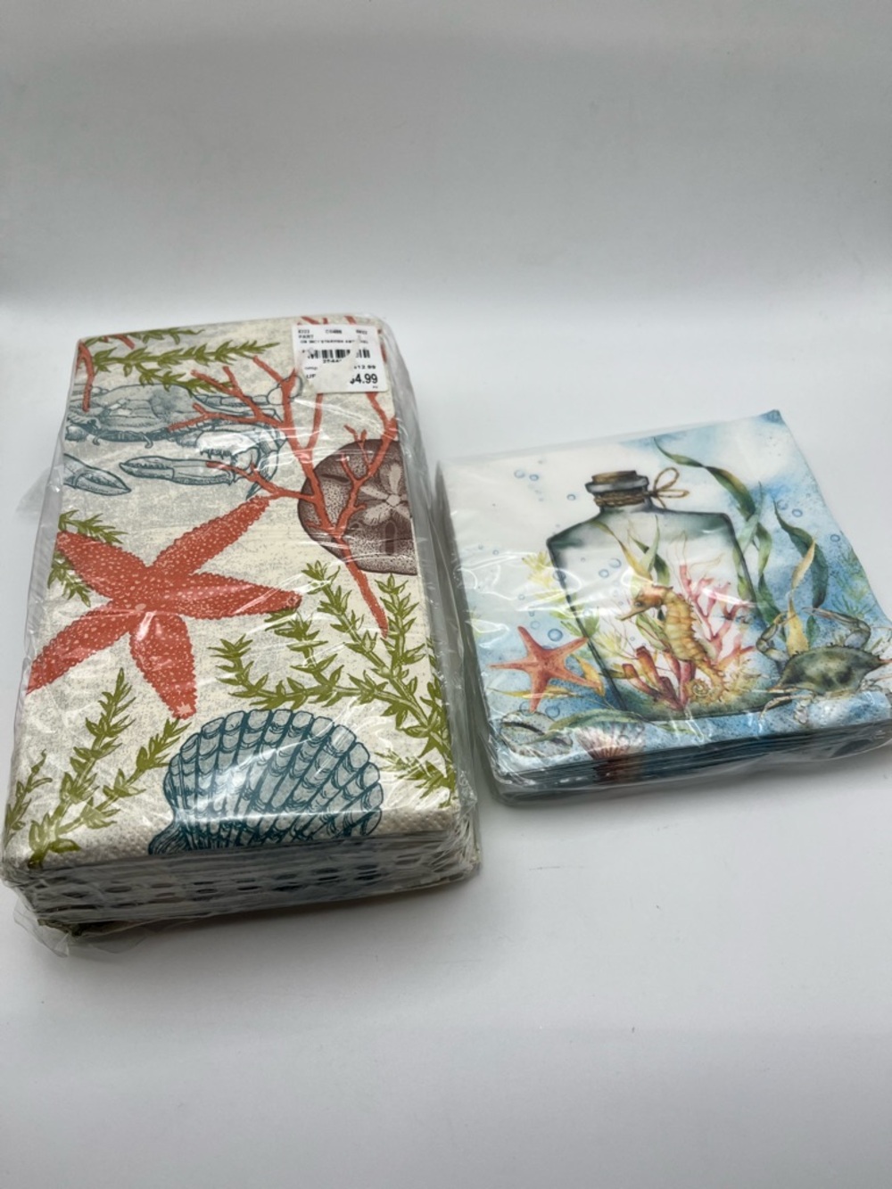 Beach Themed Paper Napkins Two Partial Packs please read description.